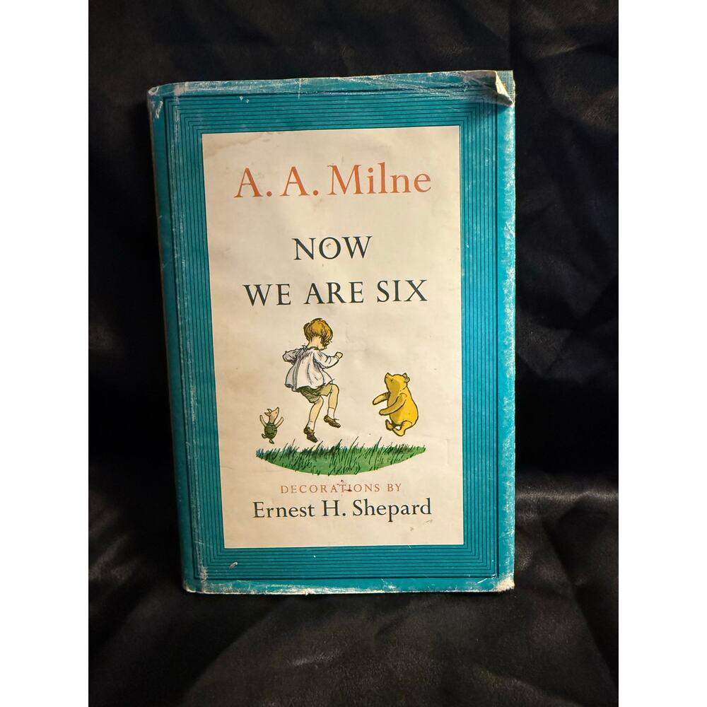 Vintage 1961 hardcover edition of Now We Are Six by A.A. Milne